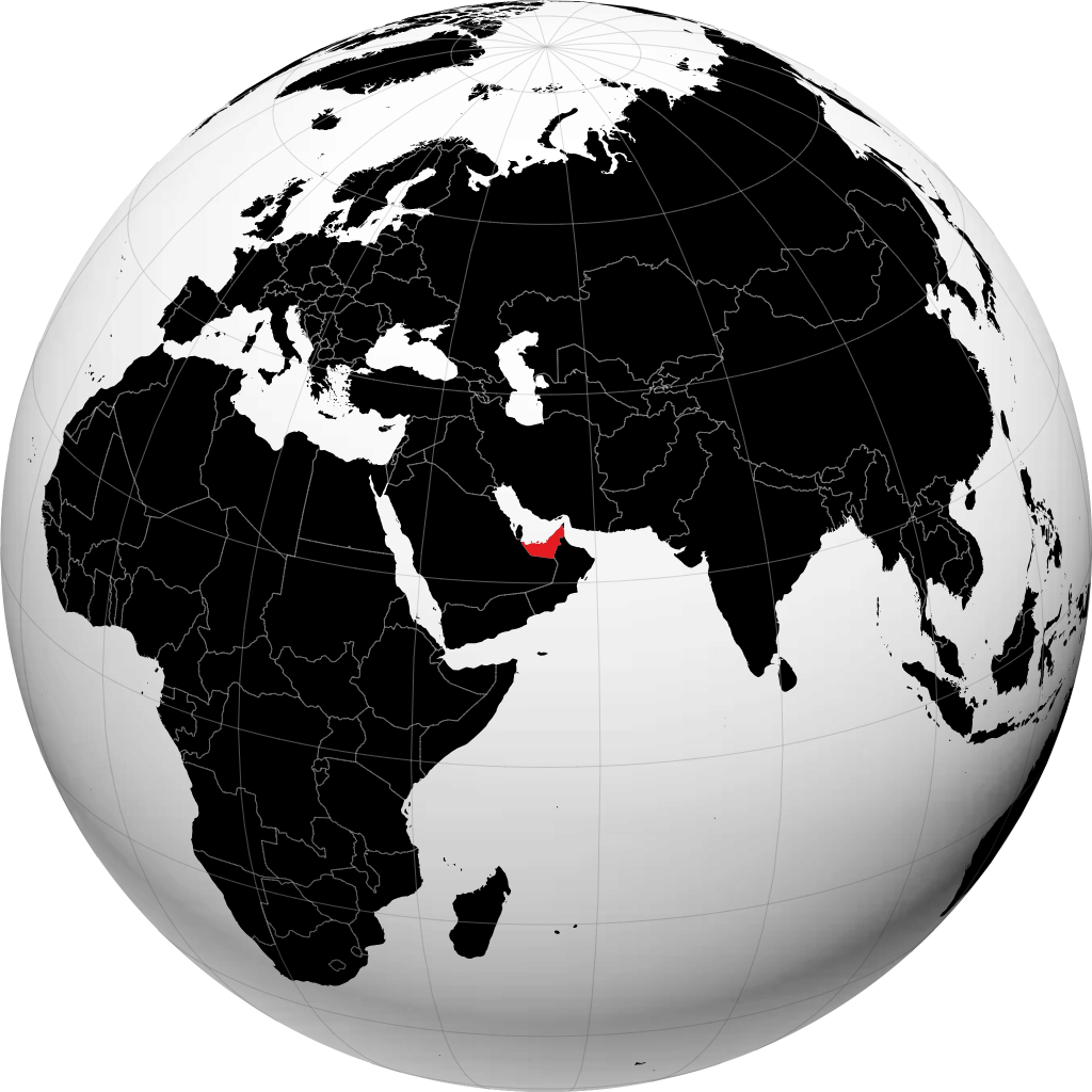 지구본에서 UAE