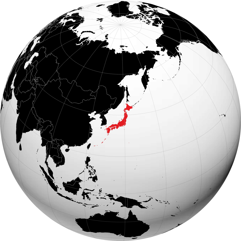 지구본에서 일본