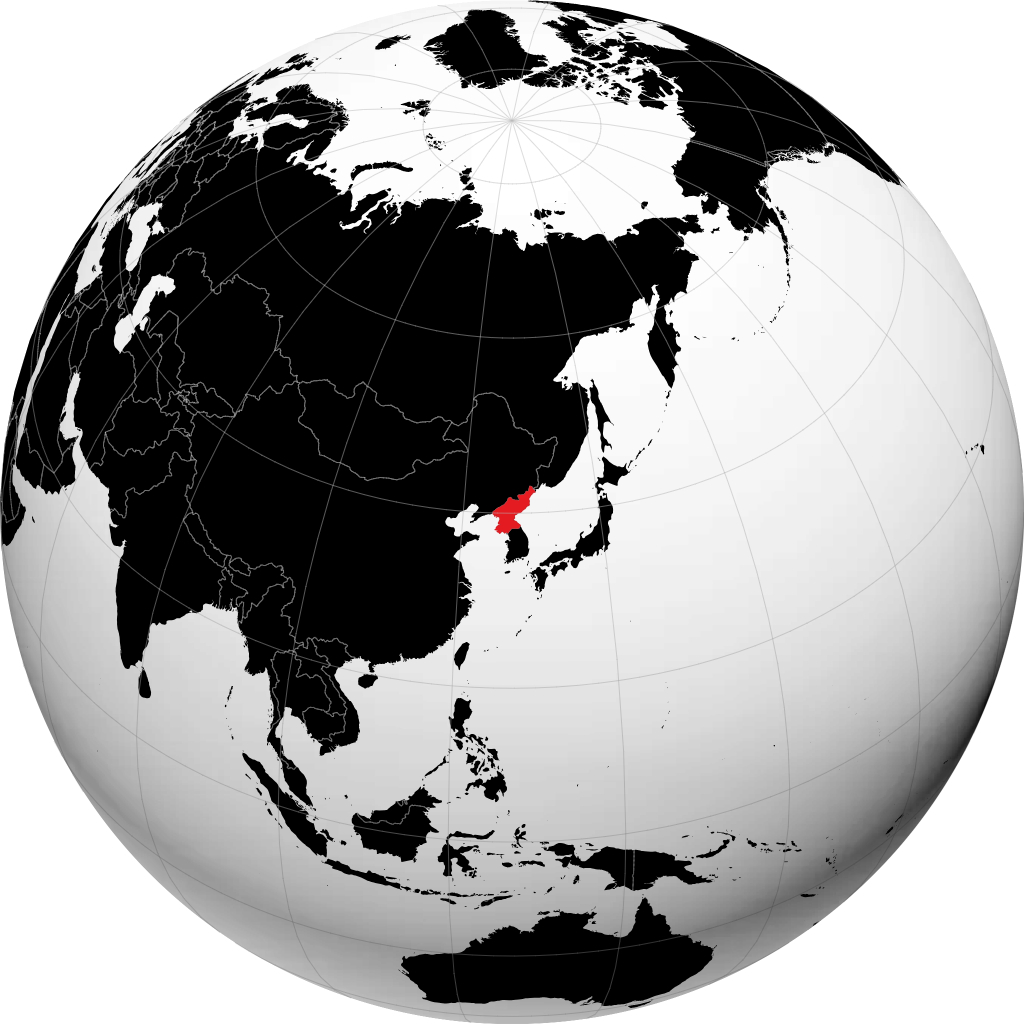 지구본에서 북한
