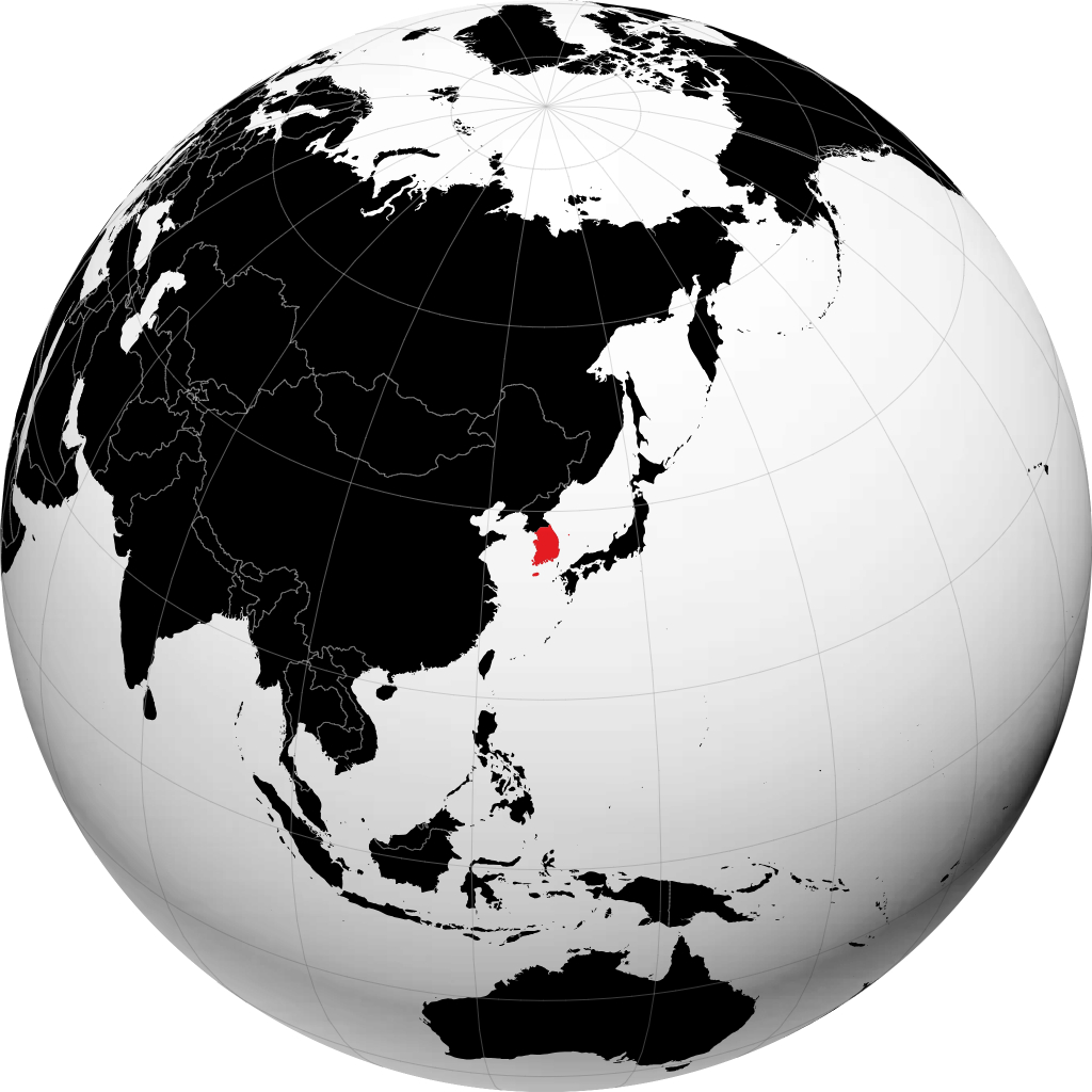 지구본에서 한국